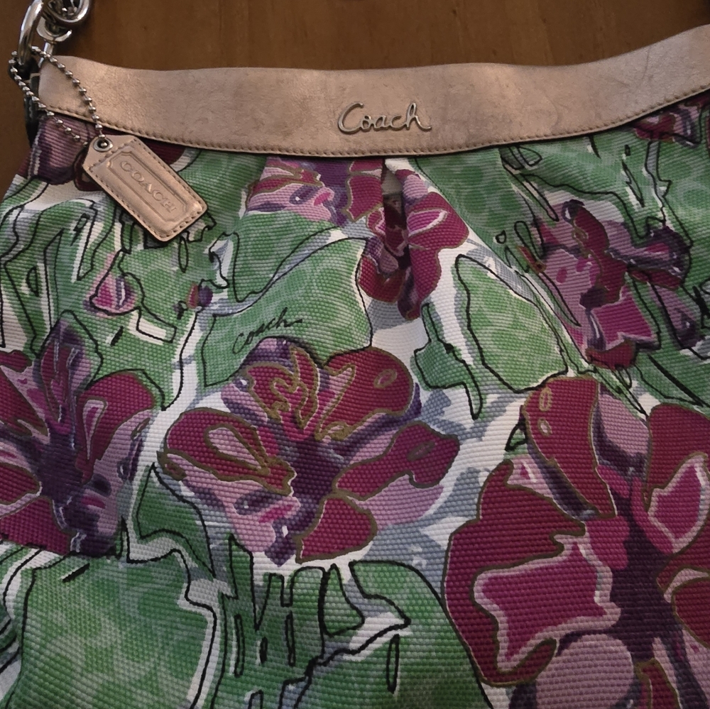 Coach Multicolor Floral Canvas Tote